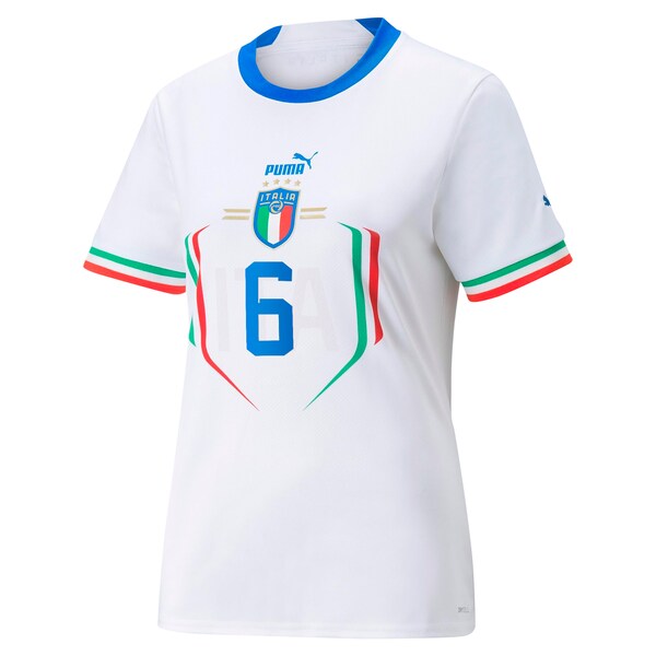Marco Verratti Italy National Team Puma Women's 2022/23 Away Replica Player Jersey - White - Image 3