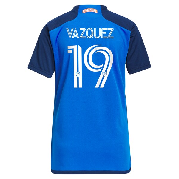 Brandon Vazquez FC Cincinnati adidas Women's 2024 River Kit Replica Jersey - Blue - Image 3
