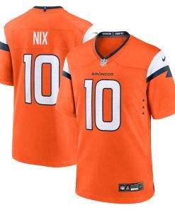 Bo Nix Denver Broncos Nike Youth Team Game Jersey - Orange