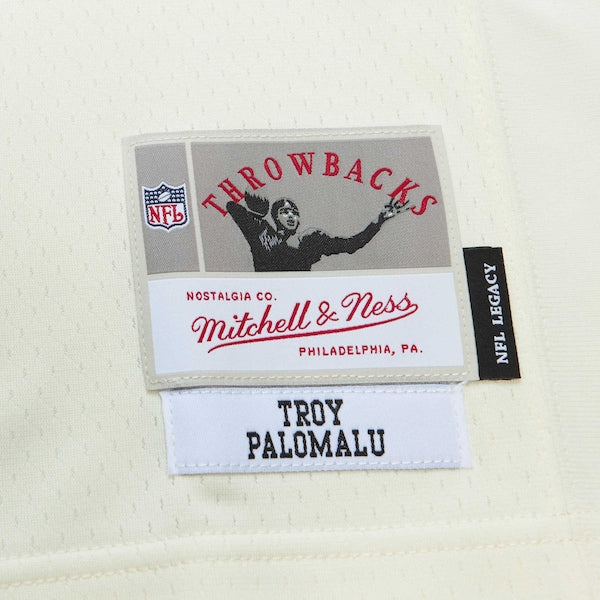 Troy Polamalu Pittsburgh Steelers Chainstitch Legacy Jersey - Cream - Image 6