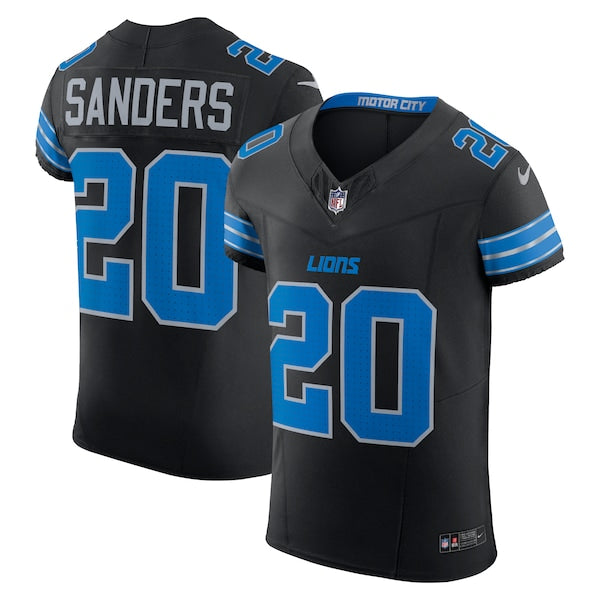 Barry Sanders Detroit Lions Nike Retired Player Alternate Vapor F.U.S.E. Elite Jersey - Black/Blue - Image 2