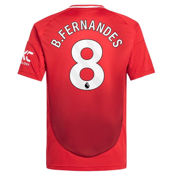 Bruno Fernandes Manchester United adidas Youth 2024/25 Home Replica Player Jersey - Red - Image 3