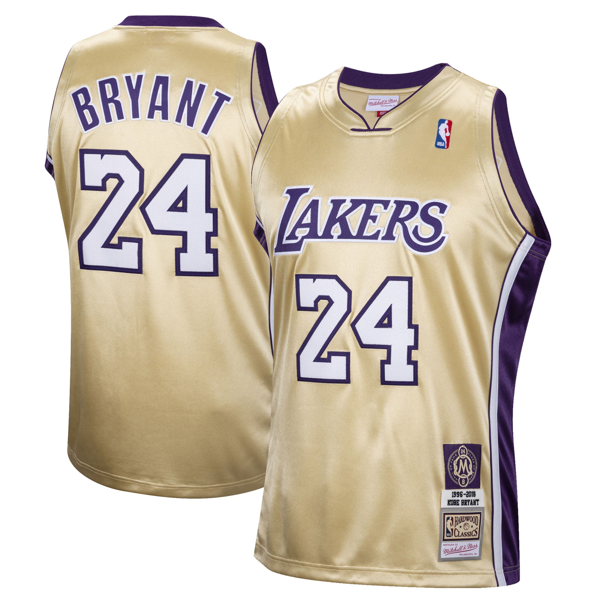 Kobe Bryant Los Angeles Lakers Hall of Fame Class of 2020 #24 Authentic Hardwood Classics Jersey - Purple/Gold - Image 6
