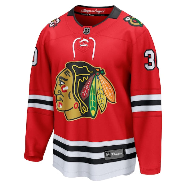 Spencer Knight Chicago Blackhawks Centennial Breakaway Player Jersey - Red - Image 2