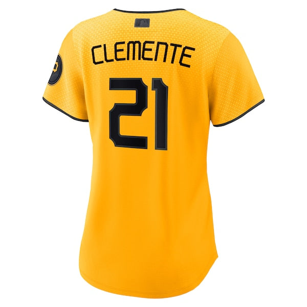 Roberto Clemente Pittsburgh Pirates Nike Women's 2023 City Connect Replica Player Jersey - Gold - Image 3