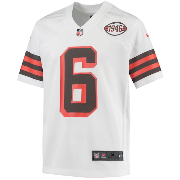 Baker Mayfield Cleveland Browns Nike Youth 1946 Collection Alternate Game Jersey - White/Brown - Image 3