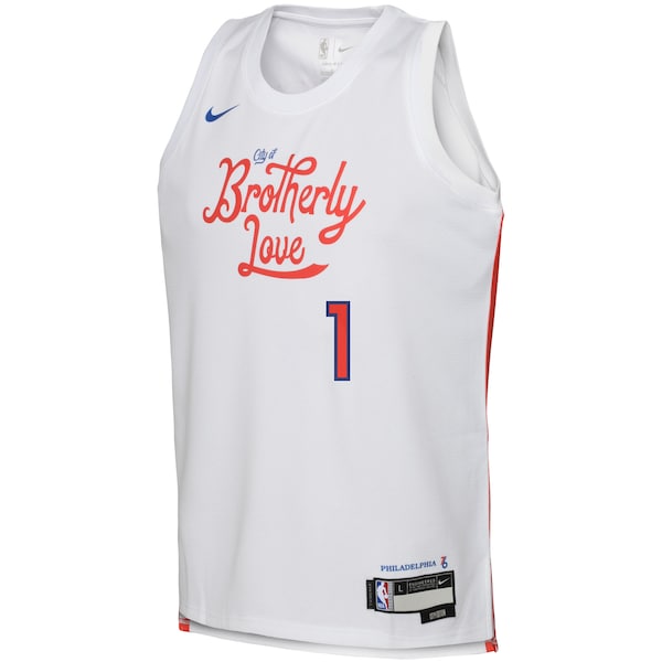 James Harden Philadelphia 76ers Nike Youth 2022/23 Swingman Jersey - City Edition - White - Image 2