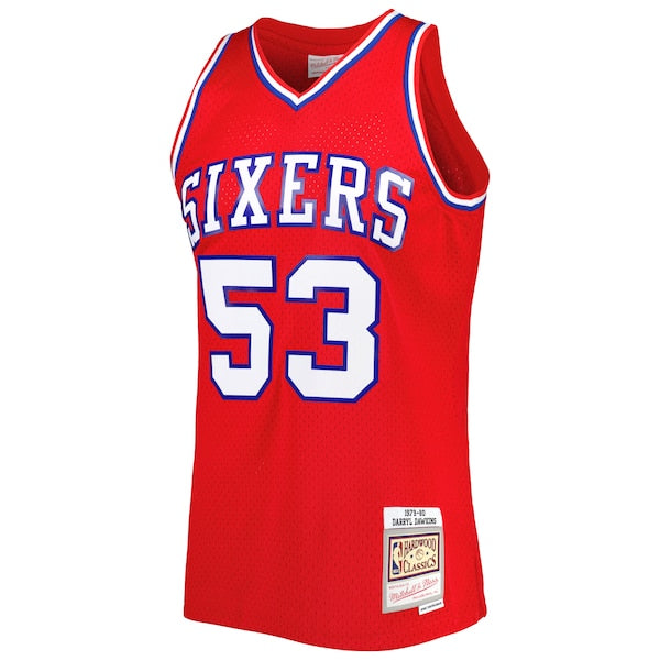 Darryl Dawkins Philadelphia 76ers Hardwood Classics 1979/80 Swingman Jersey - Red - Image 2