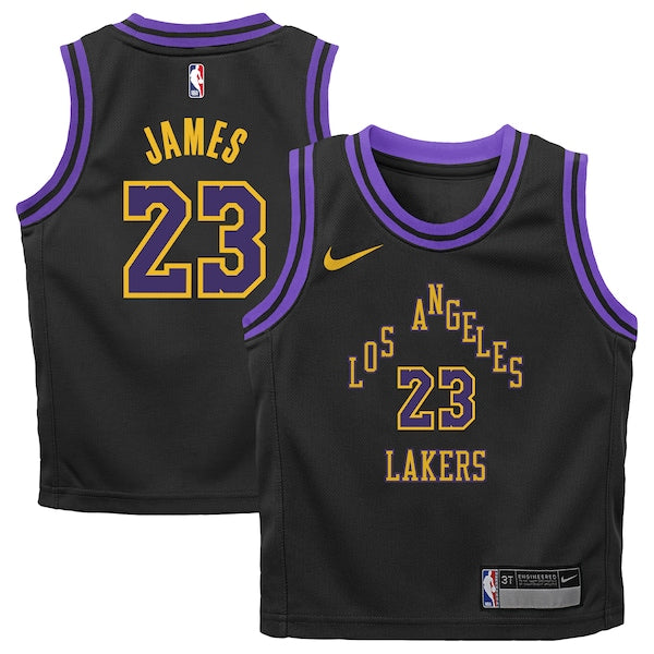 LeBron James Los Angeles Lakers Nike Preschool 2023/24 Swingman Replica Jersey - City Edition - Black