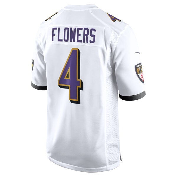 Zay Flowers Baltimore Ravens Nike Game Jersey - White - Image 3