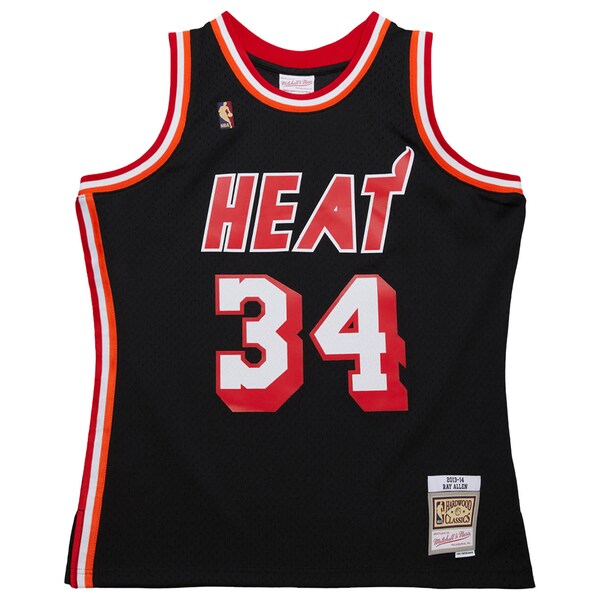 Ray Allen Miami Heat 2013/14 Hardwood Classics Swingman Jersey - Black - Image 2