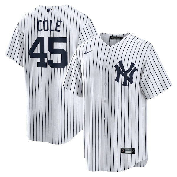 Gerrit Cole New York Yankees Nike Home Replica Player Name Jersey - White/Navy - Image 2