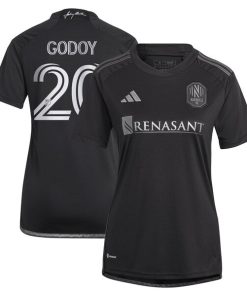 Anibal Godoy Nashville SC adidas Women's 2024 Man In Black Kit Replica Player Jersey - Black