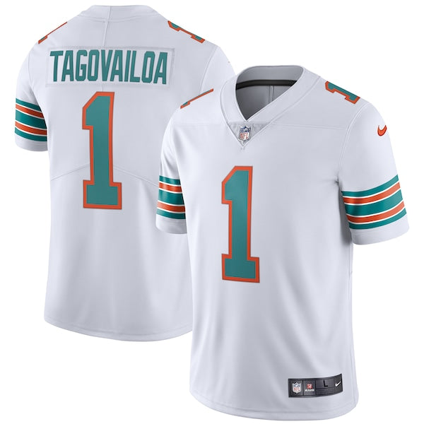Tua Tagovailoa Miami Dolphins Nike 2nd Alternate Vapor Limited Jersey - White/Aqua - Image 2