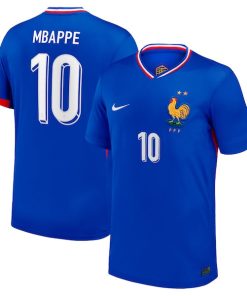 Kylian Mbappe France National Team Nike 2024 Home Replica Jersey - Blue/White