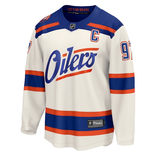 Connor McDavid Edmonton Oilers Alternate Breakaway Jersey - Light Beige - Image 3