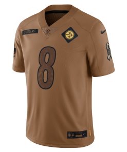 Alternative view of Kenny Pickett Pittsburgh Steelers Nike 2023 Salute To Service Limited Jersey - Brown