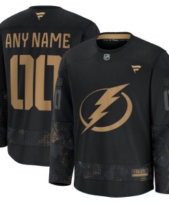 Tampa Bay Lightning  2024 Military Appreciation Personalized Long Sleeve Practice Jersey - Black
