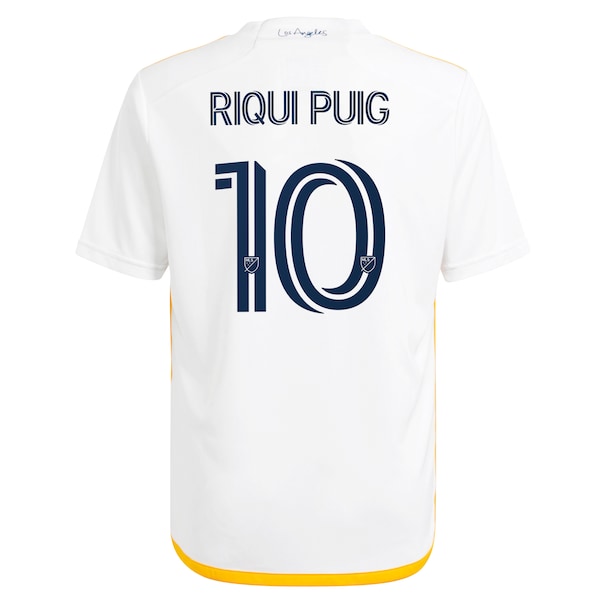Riqui Puig LA Galaxy adidas Youth 2024 Angeleno Kit Replica Player Jersey - White - Image 3