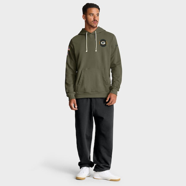 Green Bay Packers Nike 2025 Salute to Service Sideline Standard Issue Dri-FIT Hoodie - Olive - Image 3