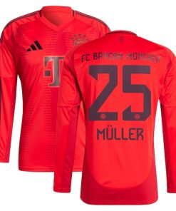 Thomas M¨¹ller Bayern Munich adidas 2024/25 Home Replica Long Sleeve Player Jersey - Red