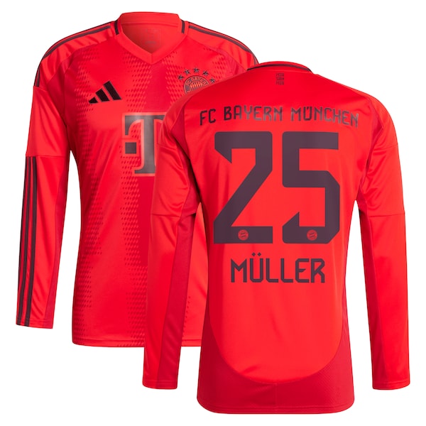 Thomas M¨¹ller Bayern Munich adidas 2024/25 Home Replica Long Sleeve Player Jersey - Red