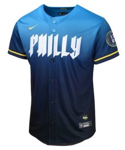 Alternative view of Philadelphia Phillies Nike Youth 2024 City Connect Limited Jersey - Blue