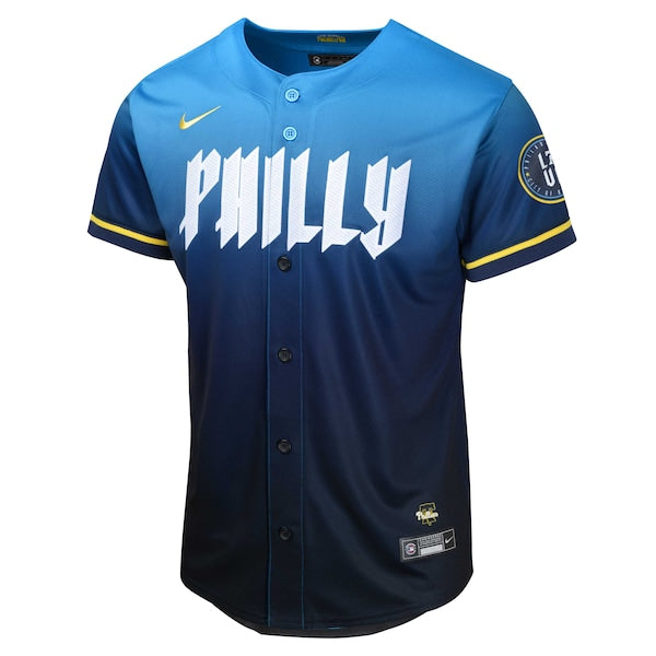 Bryce Harper Philadelphia Phillies Nike Youth 2024 City Connect Limited Player Jersey - Blue - Image 2