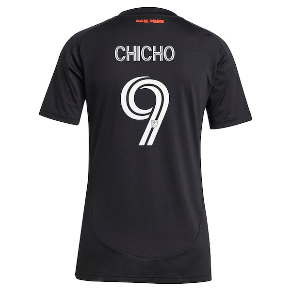 Cristian Arango San Jose Earthquakes adidas Women's 2025 Headliner Replica Player Jersey - Black - Image 3