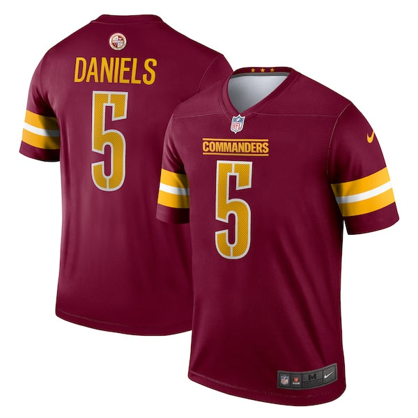 Jayden Daniels Washington Commanders Nike Team Legend Player Performance Top - Burgundy/Black
