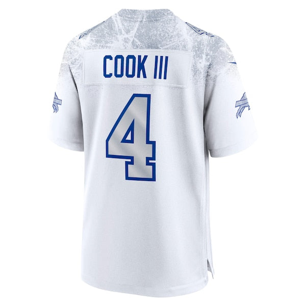 James Cook III Buffalo Bills Nike 2025 Rivalries Collection Game Jersey - White - Image 3