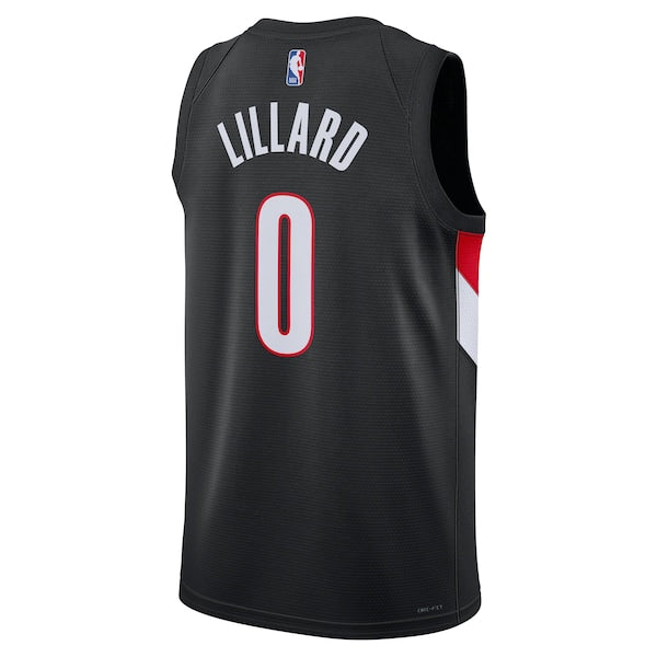 Damian Lillard Portland Trail Blazers Nike Unisex Swingman Player Jersey - Icon Edition - Black - Image 3