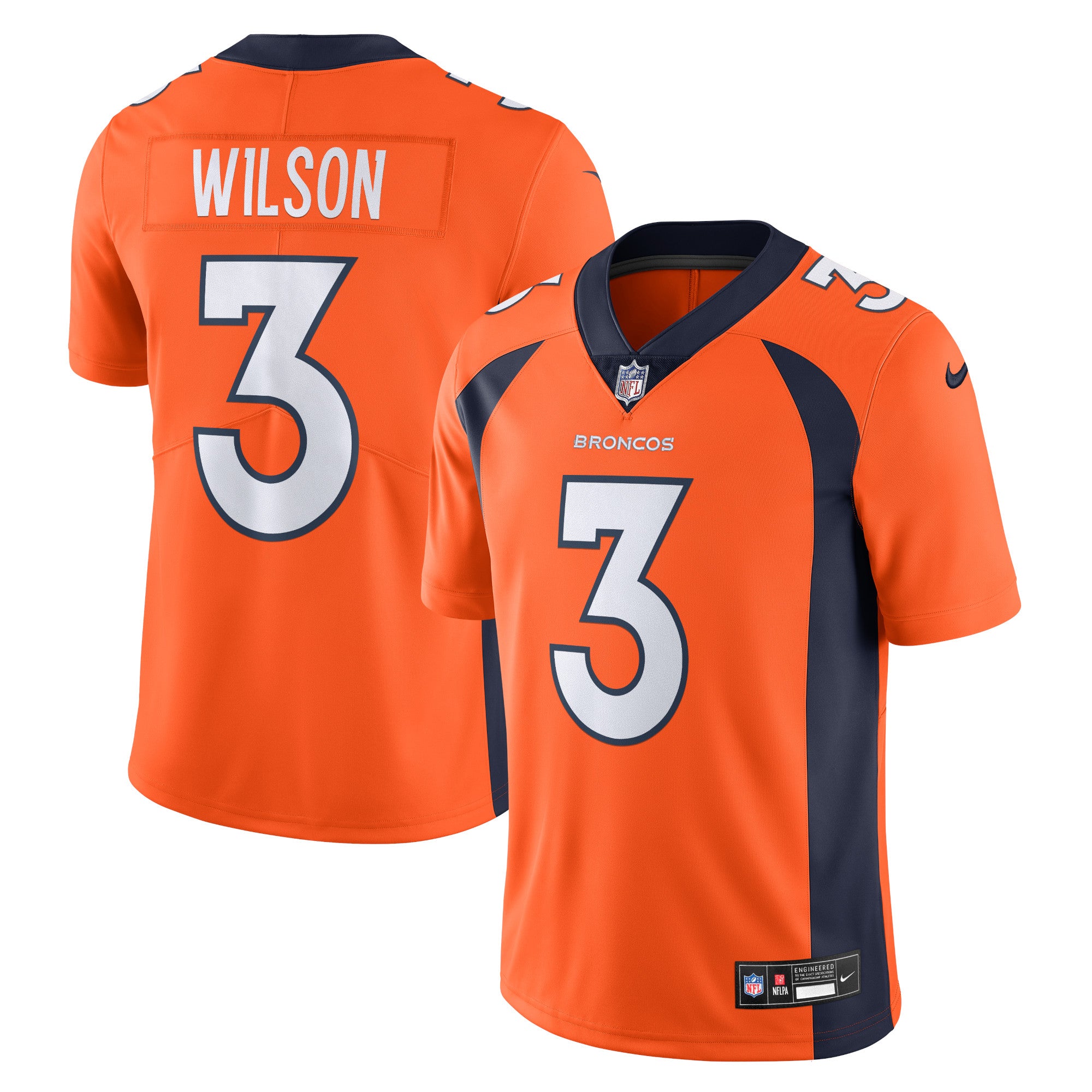 Russell Wilson Denver Broncos Nike Vapor Untouchable Limited Jersey - White/Navy/Orange - Image 8