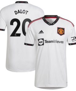 Diogo Dalot Manchester United adidas 2022/23 Away Replica Player Jersey - White