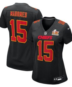Patrick Mahomes Kansas City Chiefs Nike Women's Super Bowl LIX Fashion Game Jersey - Carbon Black/White