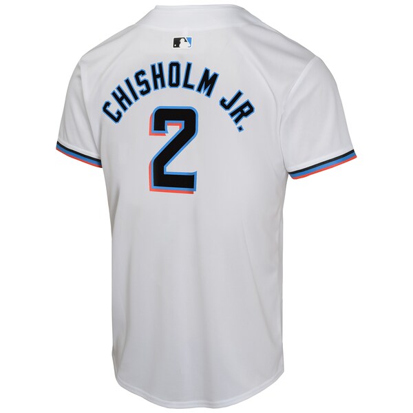 Jazz Chisholm Jr. Miami Marlins Nike Youth Home Game Player Jersey - White - Image 3