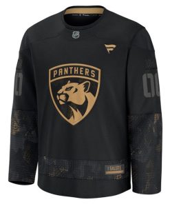 Alternative view of Florida Panthers  2024 Military Appreciation Personalized Long Sleeve Practice Jersey - Black