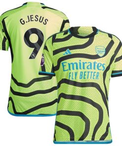 Gabriel Jesus Arsenal adidas 2023/24 Away Authentic Player Jersey - Yellow/Red
