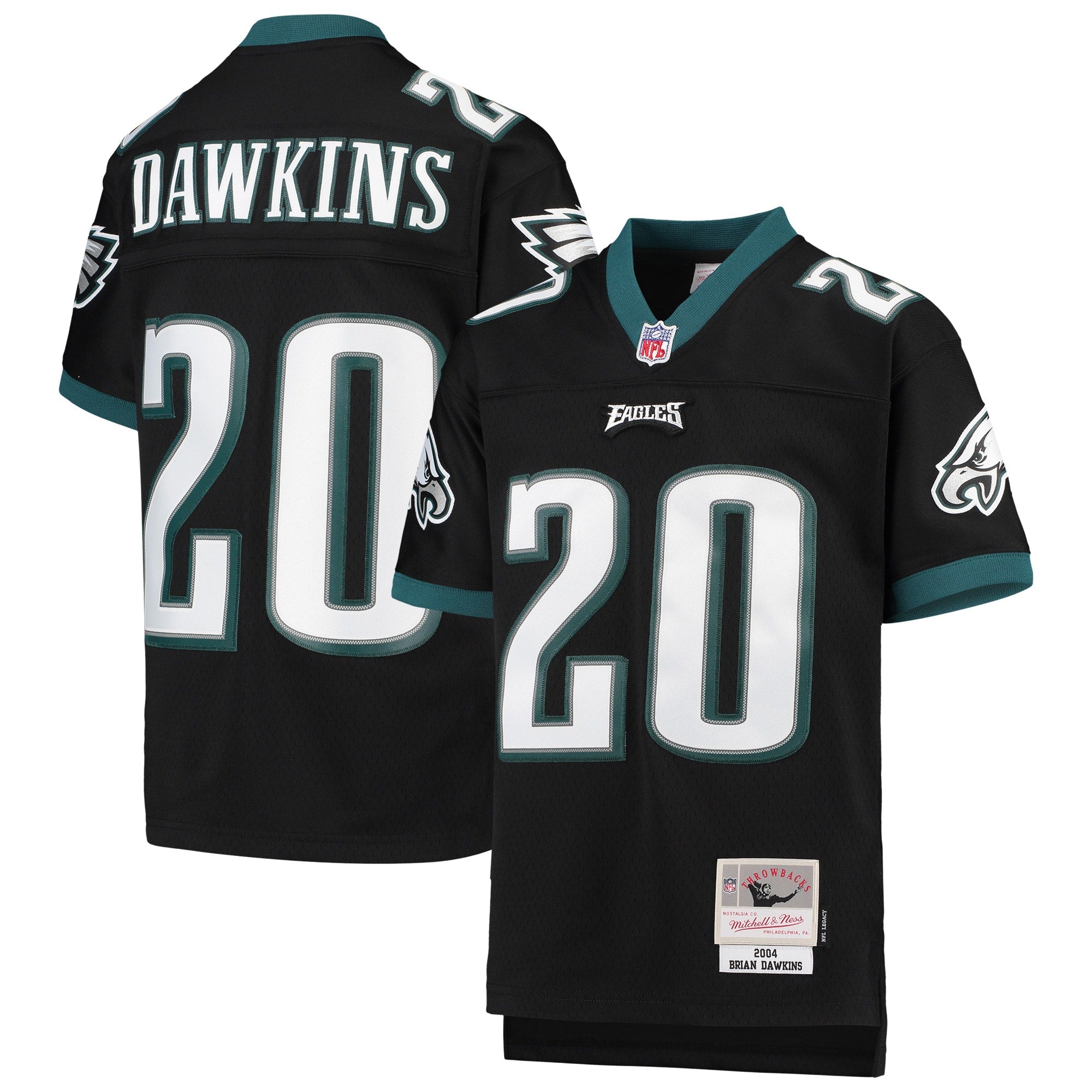 Brian Dawkins Philadelphia Eagles Youth 2004 Legacy Retired Player Jersey - Midnight Green/Black - Image 7