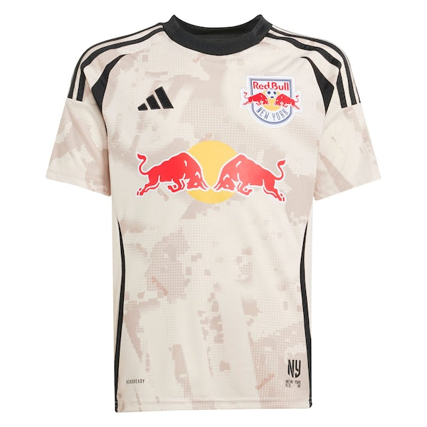 Eric Maxim Choupo-Moting New York Red Bulls adidas Youth 2025 Stone Kit Replica Player Jersey - Tan - Image 2