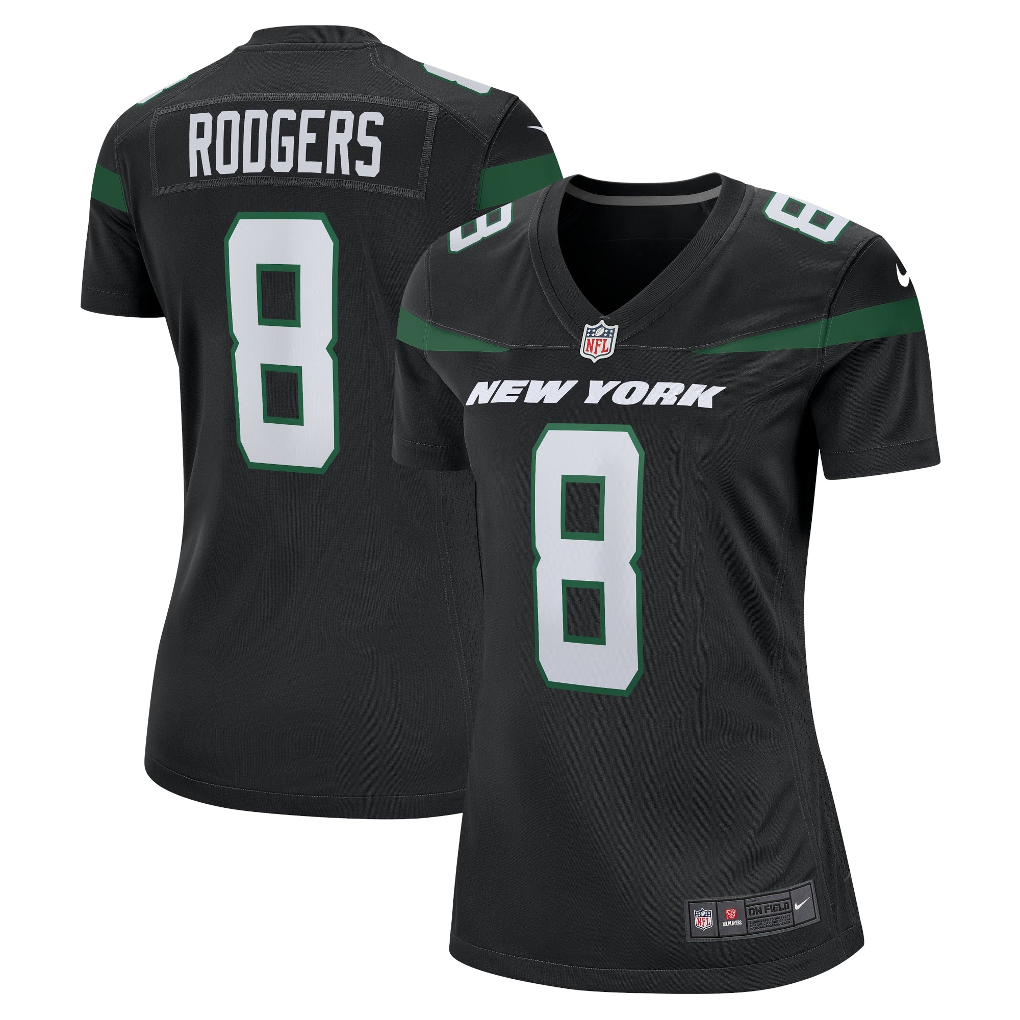 Aaron Rodgers New York Jets Nike Women's Player Jersey - Green/Black/White - Image 5