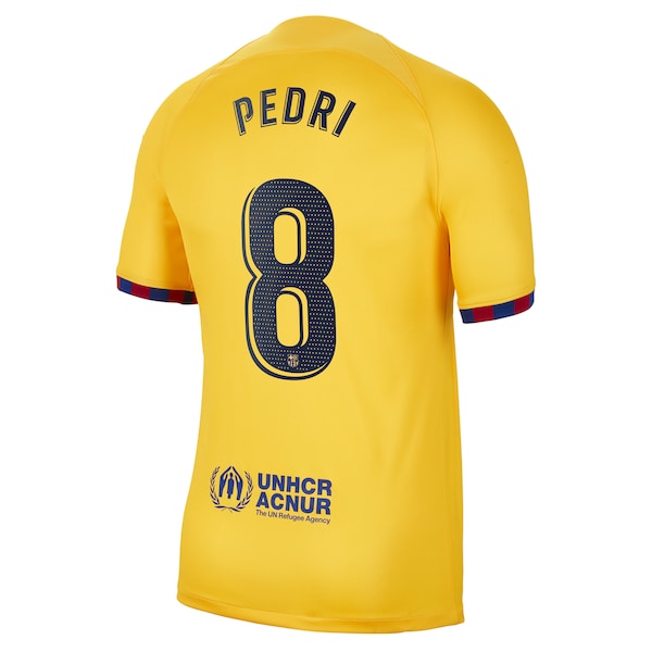 Pedri Barcelona Nike 2022/23 Fourth Breathe Stadium Replica Player Jersey - Yellow - Image 3