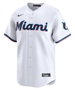 Alternative view of Miami Marlins Nike Youth Home Limited Custom Jersey - White