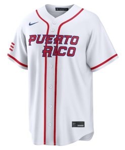 Alternative view of Puerto Rico Baseball Nike 2026 World Baseball Classic Home Pick-A-Player Jersey - White