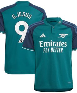 Gabriel Jesus Arsenal adidas Youth 2023/24 Third Replica Player Jersey - Green