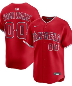 Alternative view of Los Angeles Angels Nike Alternate Limited Custom Jersey - Red/White