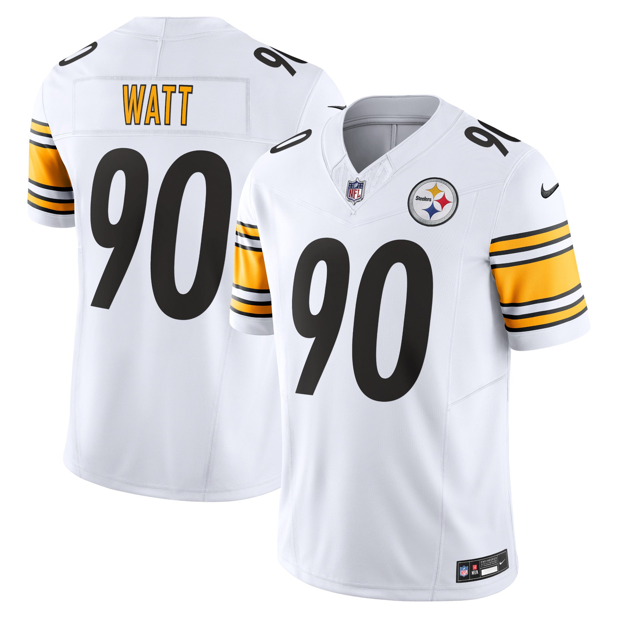 T.J. Watt Pittsburgh Steelers Nike Alternate Vapor F.U.S.E. Limited Jersey - Gold/White - Image 6