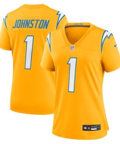 Quentin Johnston Los Angeles Chargers Nike Women's Alternate Charger Power Game Jersey - Gold/Navy