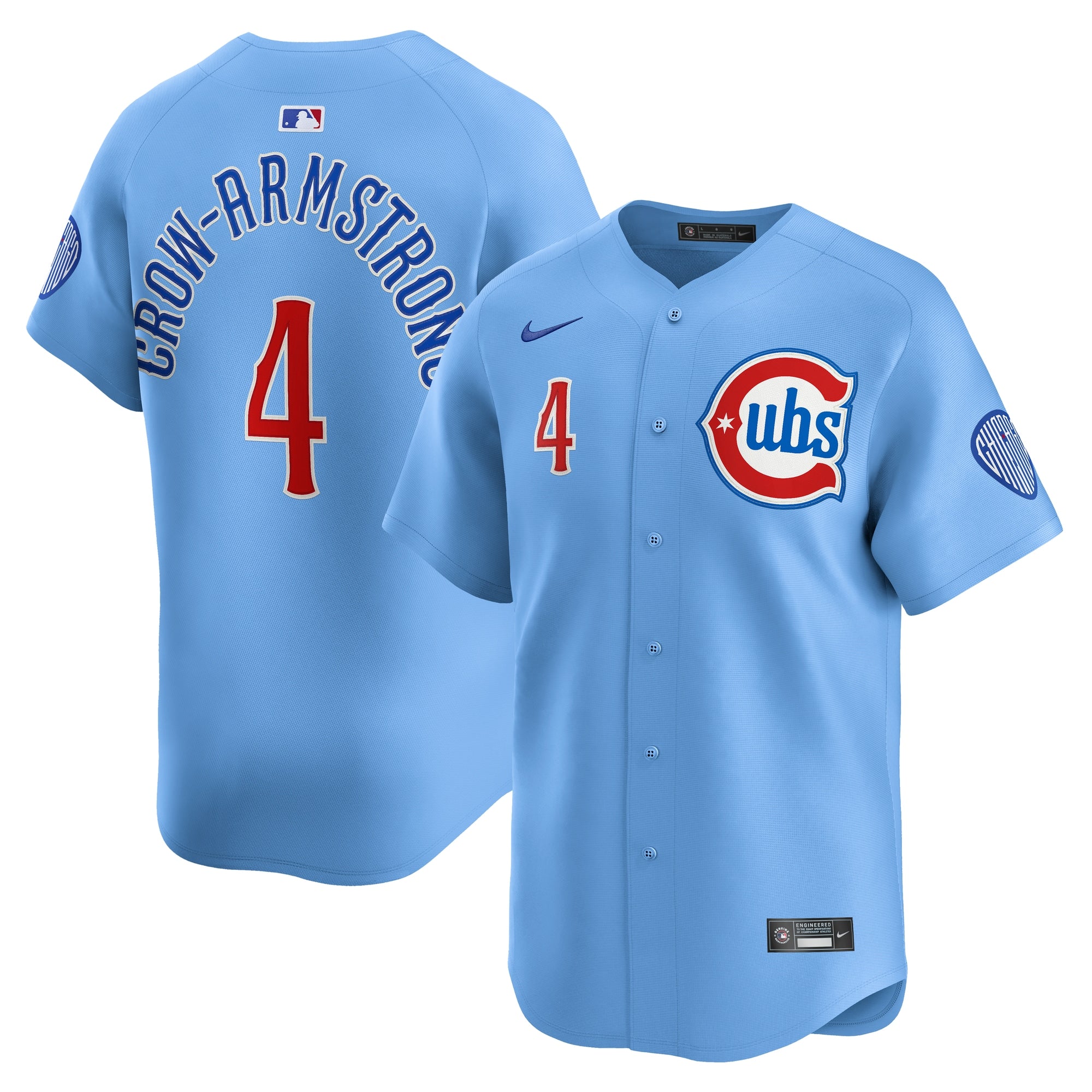 Pete Crow-Armstrong Chicago Cubs Nike 150th Anniversary Limited Jersey - White/Light Blue - Image 6
