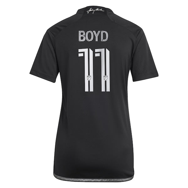 Tyler Boyd Nashville SC adidas Women's 2024 Man In Black Kit Replica Player Jersey - Black/Yellow - Image 4